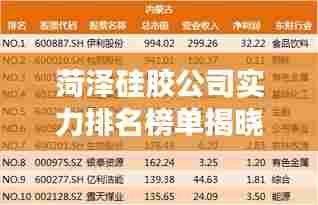 菏泽硅胶公司实力排名榜单揭晓！