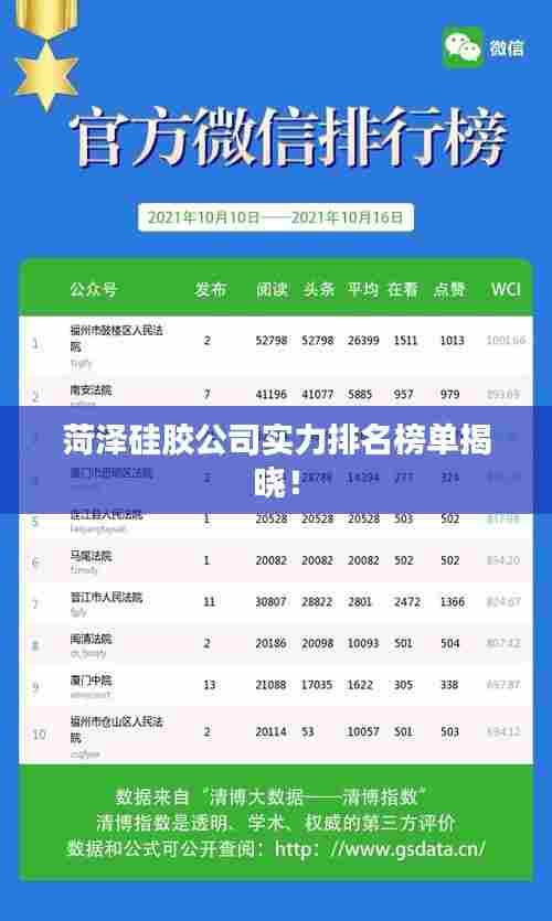 菏泽硅胶公司实力排名榜单揭晓!