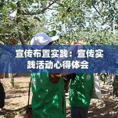 宣传布置实践:宣传实践活动心得体会