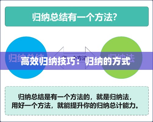 高效归纳技巧:归纳的方式