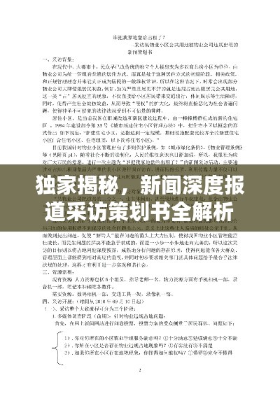 独家揭秘，新闻深度报道采访策划书全解析