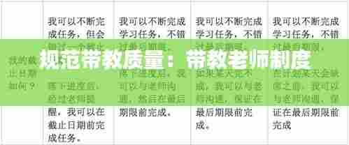 规范带教质量：带教老师制度 