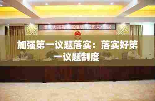 加强第一议题落实：落实好第一议题制度 