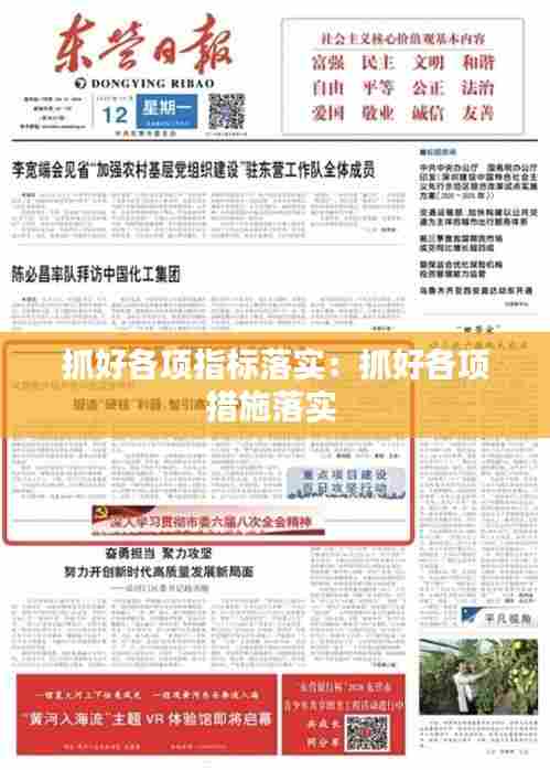 抓好各项指标落实:抓好各项措施落实