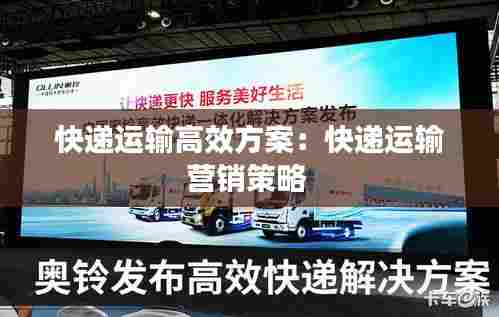 快递运输高效方案：快递运输营销策略 