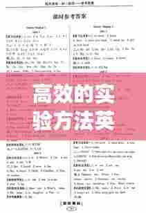 高效的实验方法英文：实验步骤 英语 