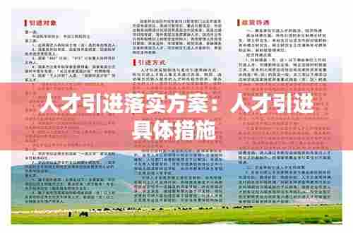 人才引进落实方案：人才引进具体措施 