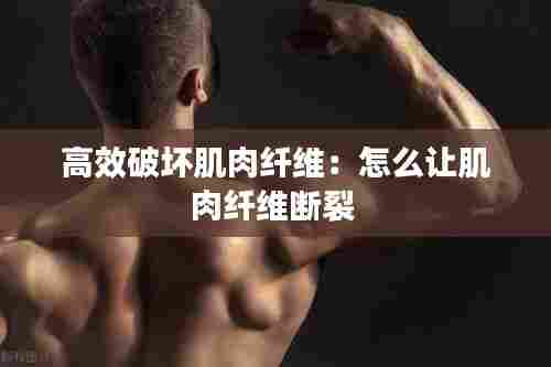 高效破坏肌肉纤维:怎么让肌肉纤维断裂
