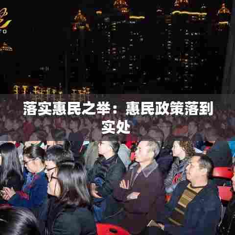 落实惠民之举:惠民政策落到实处