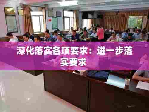 深化落实各项要求：进一步落实要求 