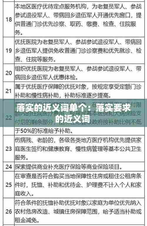 落实的近义词单个:落实要求的近义词