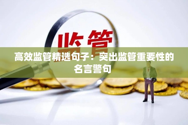 高效监管精选句子:突出监管重要性的名言警句