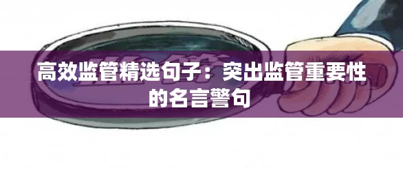 高效监管精选句子:突出监管重要性的名言警句