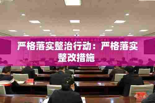 严格落实整治行动:严格落实整改措施