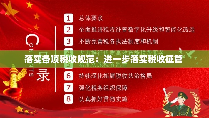 落实各项税收规范:进一步落实税收征管