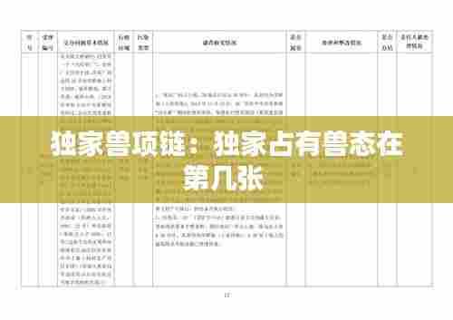 独家兽项链:独家占有兽态在第几张