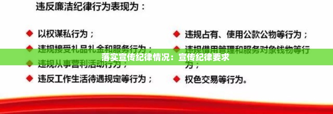 落实宣传纪律情况：宣传纪律要求 
