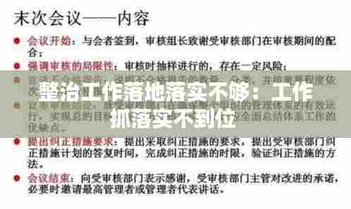 整治工作落地落实不够：工作抓落实不到位 