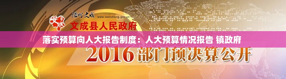 落实预算向人大报告制度：人大预算情况报告 镇政府 