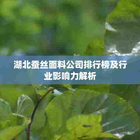 湖北蚕丝面料公司排行榜及行业影响力解析