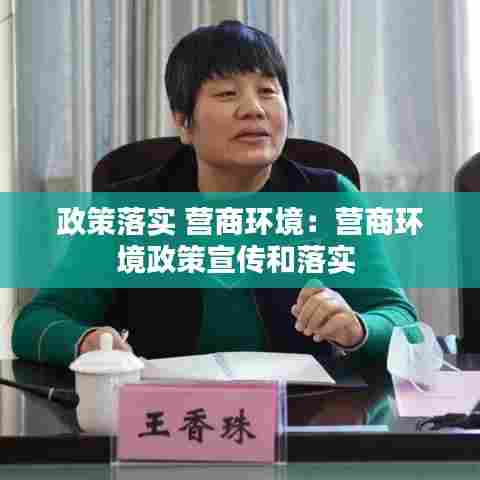 政策落实 营商环境:营商环境政策宣传和落实