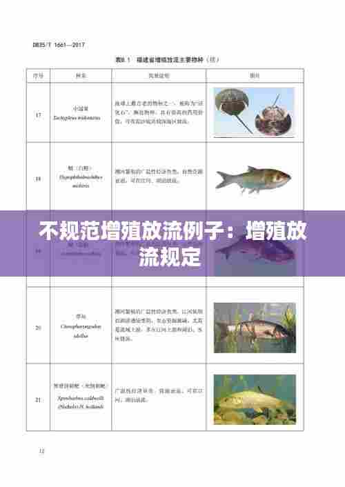 不规范增殖放流例子:增殖放流规定