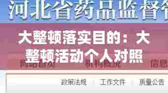大整顿落实目的：大整顿活动个人对照检查材料 