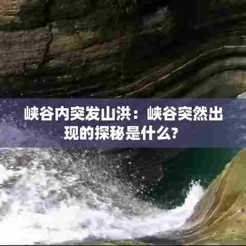 峡谷内突发山洪：峡谷突然出现的探秘是什么? 