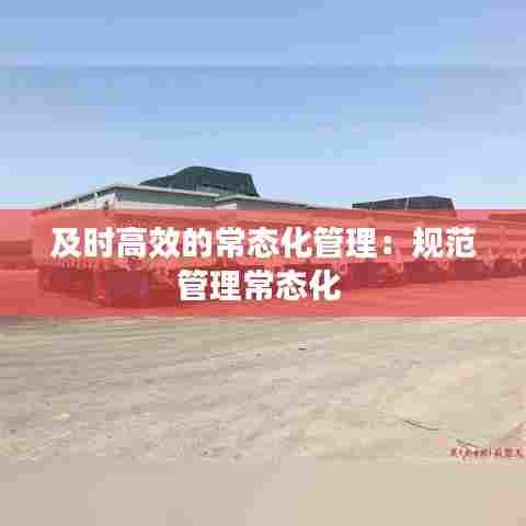及时高效的常态化管理:规范管理常态化