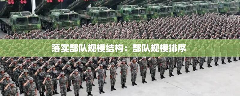 落实部队规模结构:部队规模排序