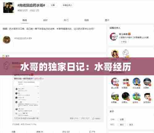 水哥的独家日记:水哥经历