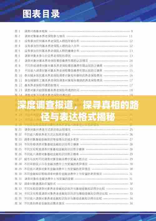 深度调查报道,探寻真相的路径与表达格式揭秘