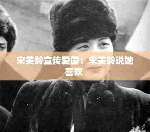 宋美龄宣传爱国：宋美龄说她喜欢 