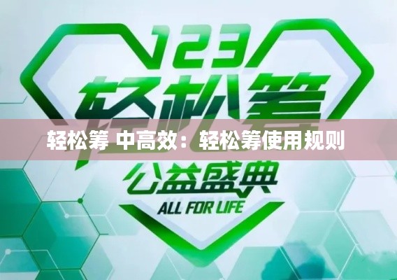 轻松筹 中高效:轻松筹使用规则