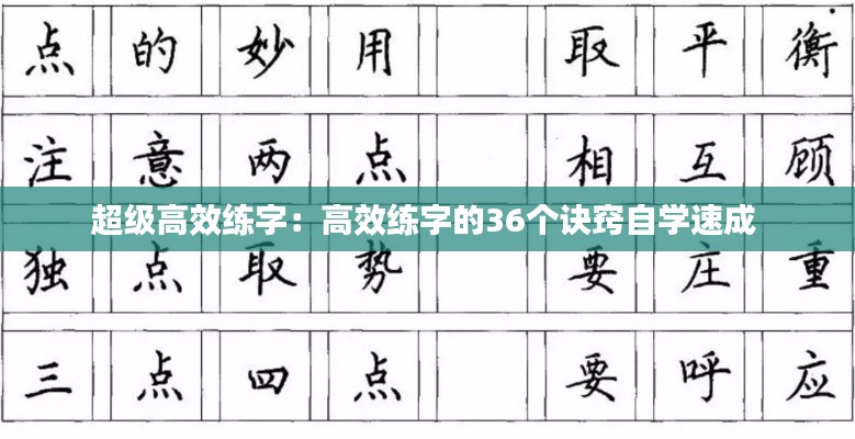 超级高效练字：高效练字的36个诀窍自学速成 