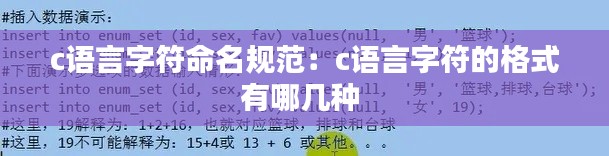 c语言字符命名规范:c语言字符的格式有哪几种
