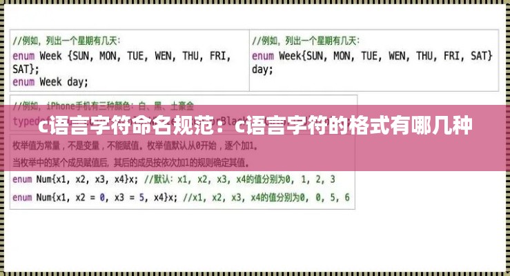 c语言字符命名规范:c语言字符的格式有哪几种