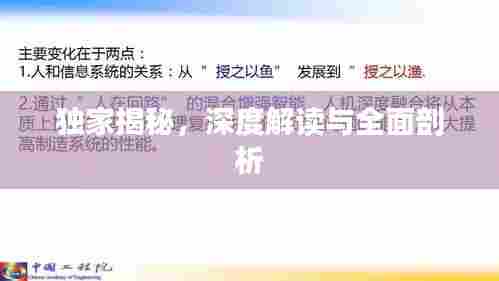 独家揭秘，深度解读与全面剖析