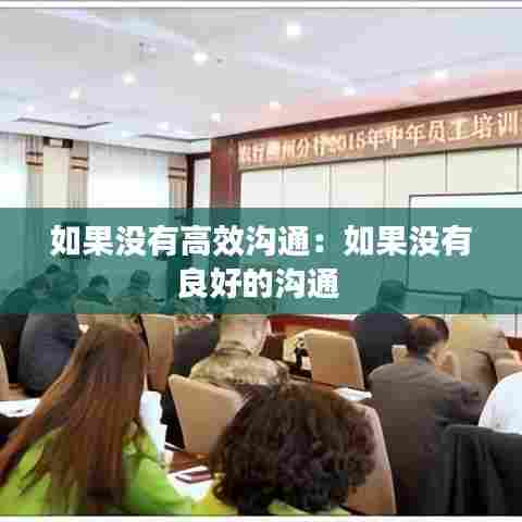 如果没有高效沟通:如果没有良好的沟通