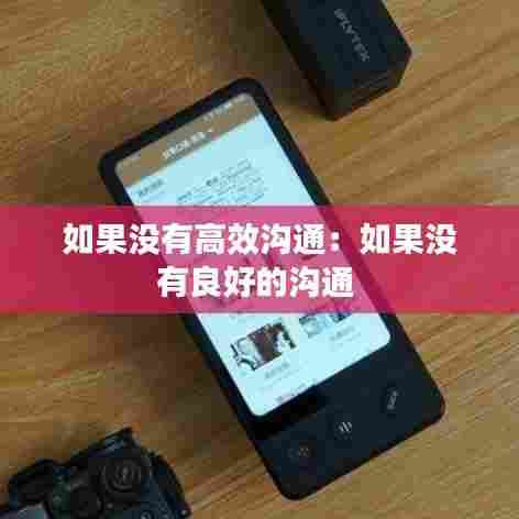 如果没有高效沟通:如果没有良好的沟通