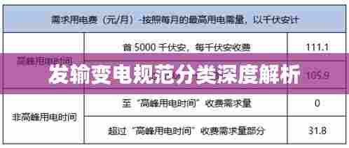 发输变电规范分类深度解析