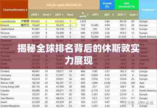 揭秘全球排名背后的休斯敦实力展现