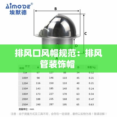 排风口风帽规范:排风管装饰帽
