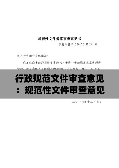 行政规范文件审查意见:规范性文件审查意见书