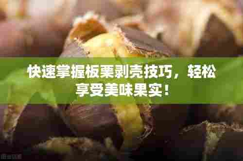 快速掌握板栗剥壳技巧,轻松享受美味果实!