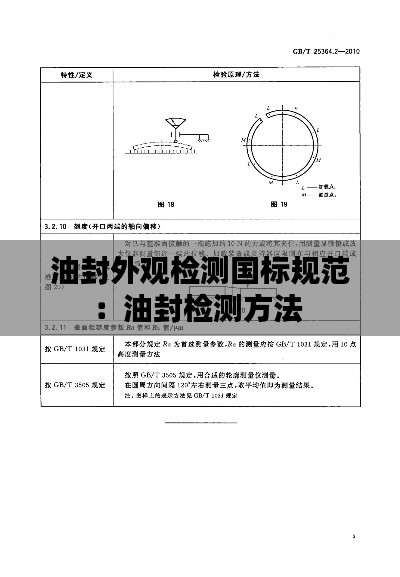 油封外观检测国标规范：油封检测方法 
