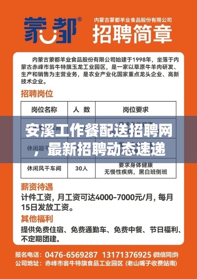 安溪工作餐配送招聘网,最新招聘动态速递
