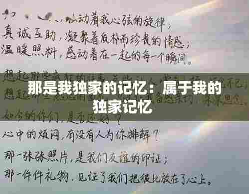 那是我独家的记忆:属于我的独家记忆