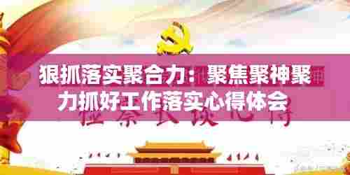 狠抓落实聚合力：聚焦聚神聚力抓好工作落实心得体会 