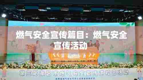 燃气安全宣传篇目：燃气安全宣传活动 